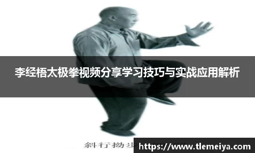 李经梧太极拳视频分享学习技巧与实战应用解析
